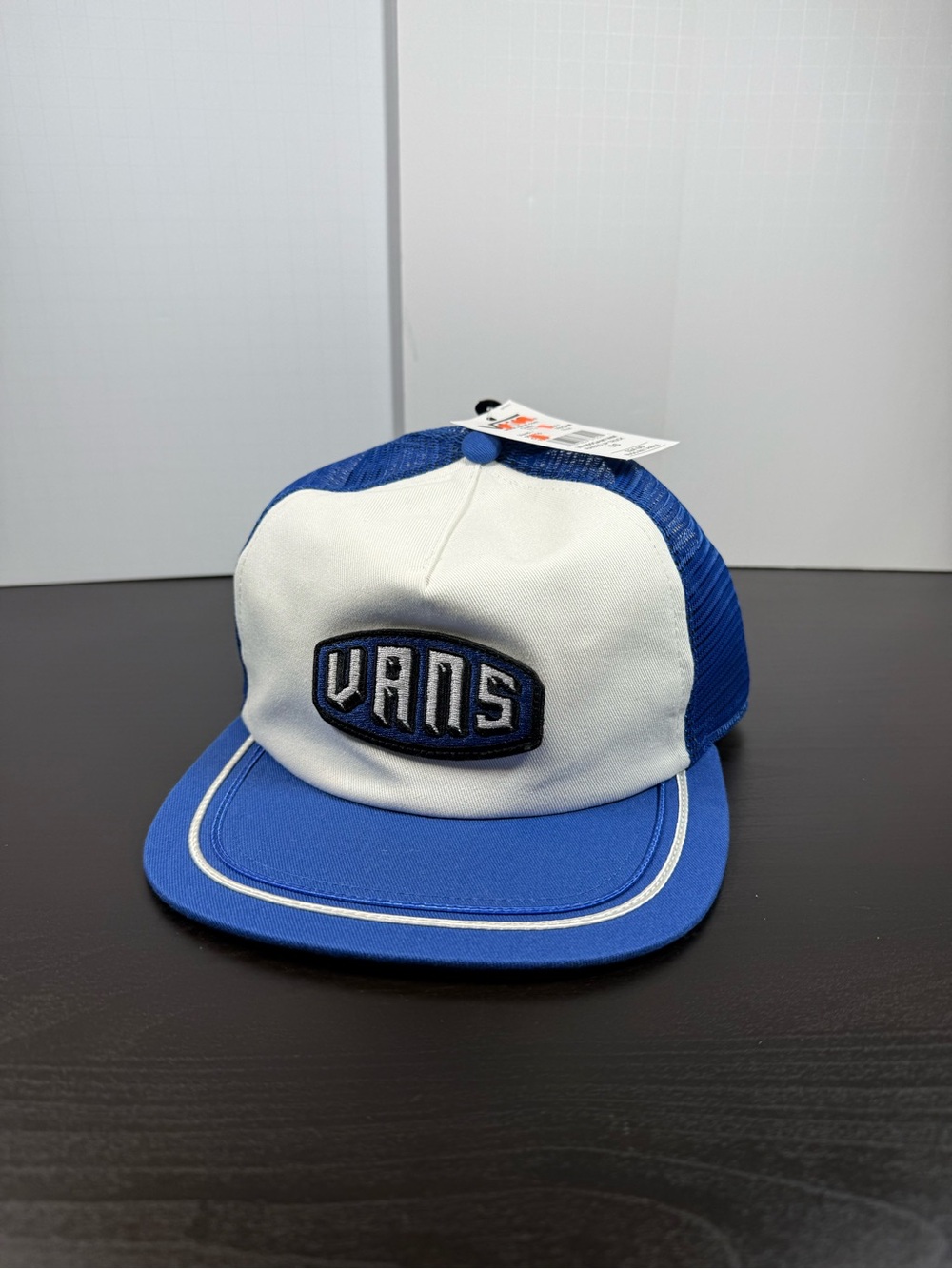 Vans Off The Wall Raised Up Trucker Cap NWT Men's Blue Adjustable Strap Mesh